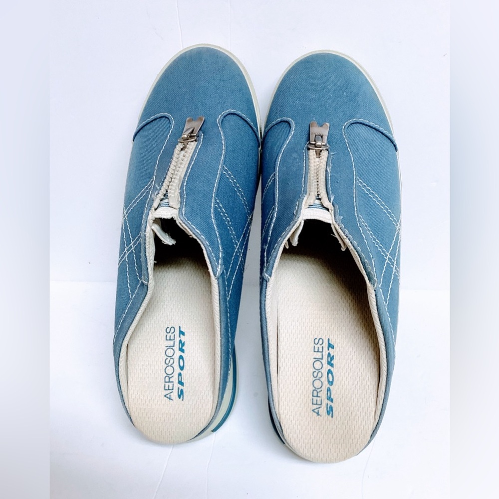 AEROSOLES Sport Denim Blue Zip Sneakers